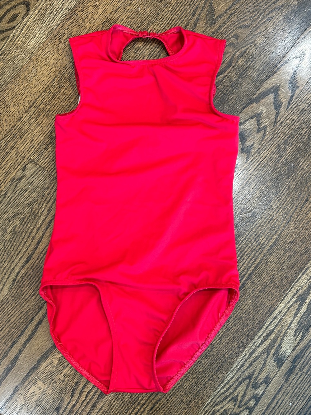 Weissman Bright Red Sleeveless Leotard